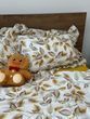 Постільна білизна з рюшами біла з листочками