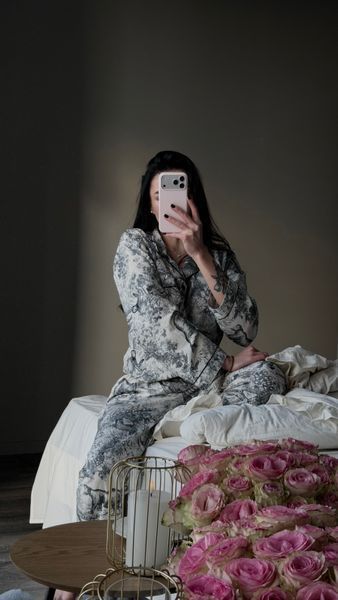 Постільна білизна з вареної бавовни, Молочна з рюшами 160986-oneandhalf фото