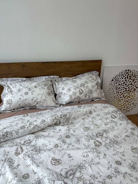 Рисунчатый комплект постельного белья с цветами №3, Ранфорс 151 фото
