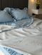 Постельное белье из вафельного полотна и ранфорса небесное