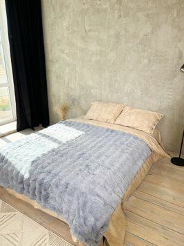Плед із штучного хутра кролика сірий 838075 фото